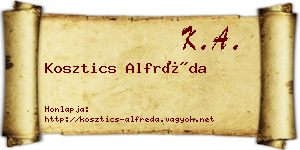 Kosztics Alfréda névjegykártya